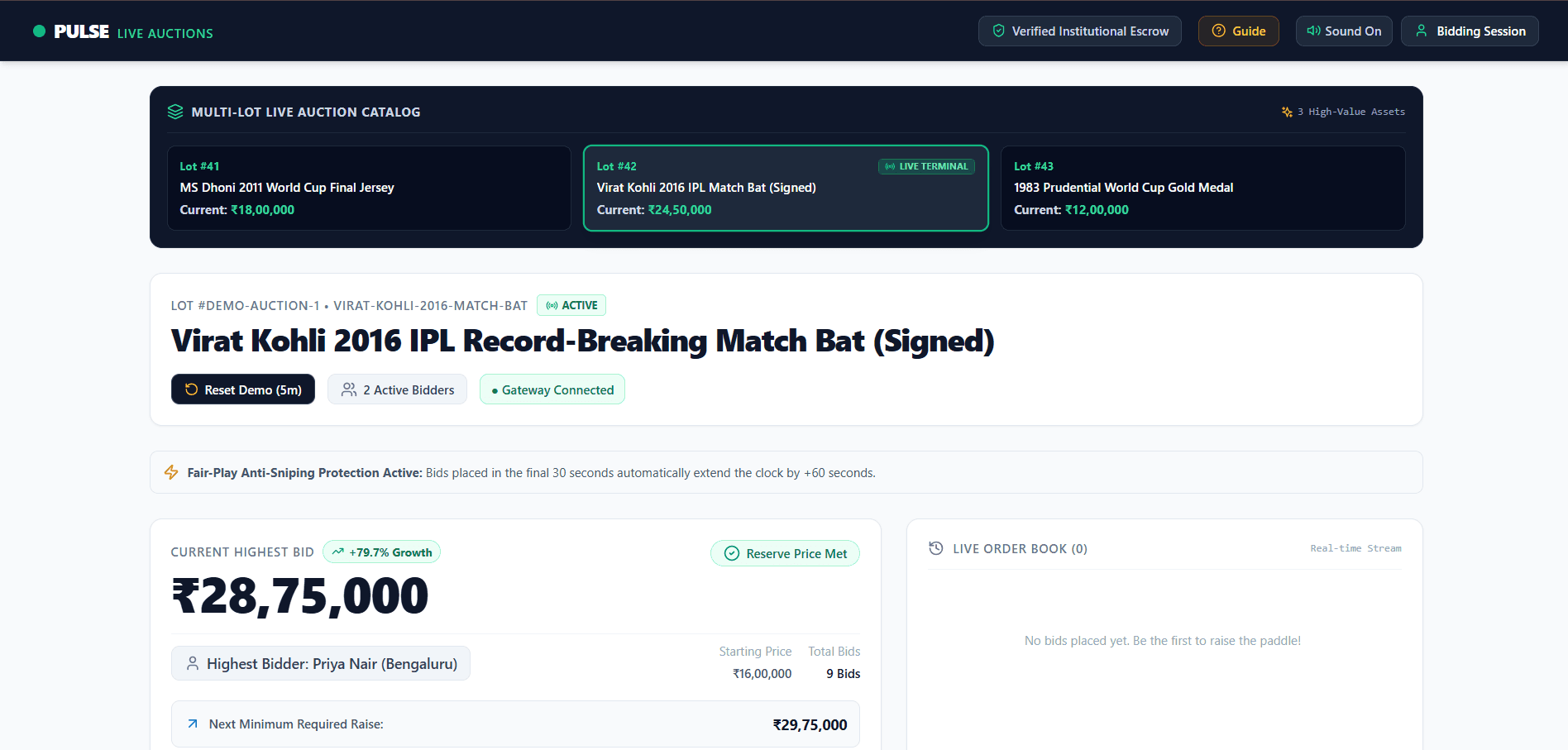 PULSE: Real-Time Auction & Concurrency Bidding Engine